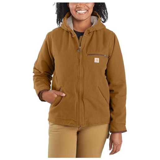 Carhartt giacca da donna con fodera in sherpa effetto lavato, Carhartt, marrone, small