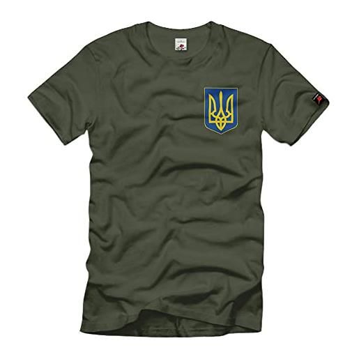 Copytec maglietta con stemma dell'ucraina, simbolo nazionale, trysub a tre punti, #40502, oliva, xxxl
