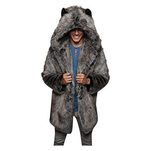 VJGOAL Uomo cappotti peluche lunga invernali divertente orso costume cosplay - cappotto velluto pelosi elegante - outlet chore wool coat flex outwear