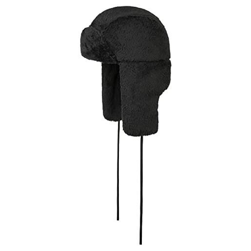 Stetson cappello aviatore polartec bomber uomo - da lapeer con paraorecchie, fodera, sottogola autunno/inverno - s (54-55 cm) nero