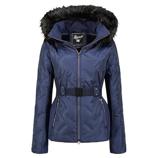 Geographical Norway barnir lady - giacca donna imbottita calda autunno-invernale - cappotto caldo - giacche antivento a maniche lunghe e tasche - abito ideale (blu marino l)