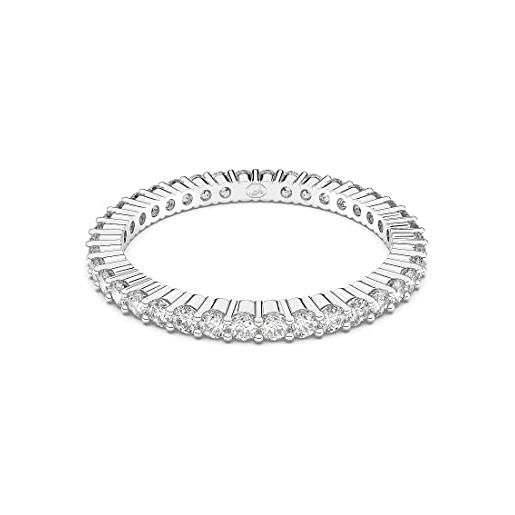 Swarovski anello vittore taglio tondo, placato rodio - 5656299