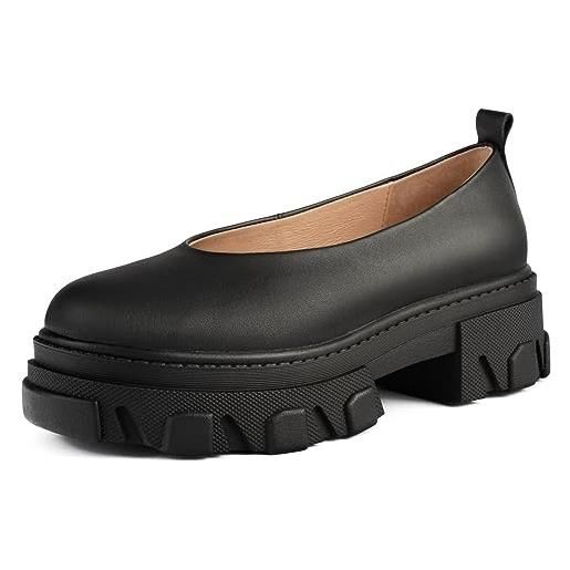 L37 HANDMADE SHOES loafer i pelle naturale i scarpe fatte a mano i stile unico i straight up, mocassino donna, nero, 36 eu