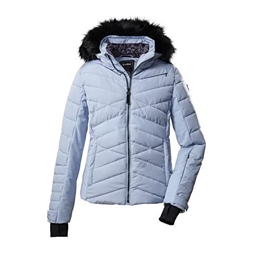 Killtec women's giacca/giacca da sci in look piumino con cappuccio staccabile con zip e paraneve ksw 210 wmn ski qltd jckt, black, 40, 38662-000