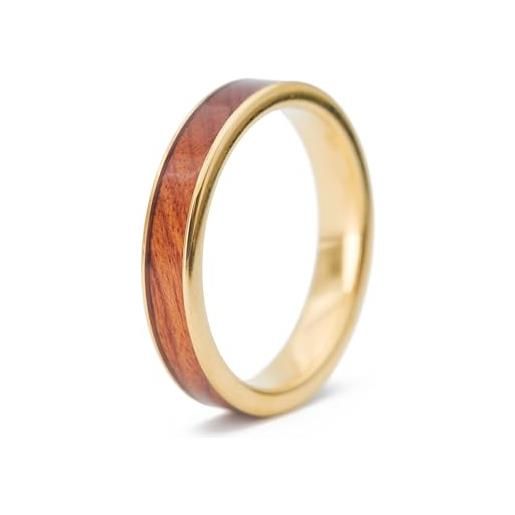 fablano anelli in legno [100% naturale] per anelli da donna e da uomo - a scelta come anello oro, anello argento, anello nero e anello oro rosa - perfetto fedi nuziali, anello di fidanzamento da