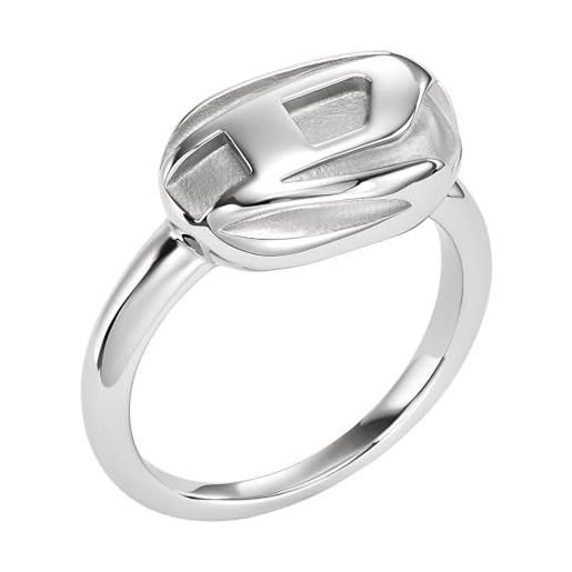 Diesel anello con sigillo da uomo in acciaio, dx148504011.5