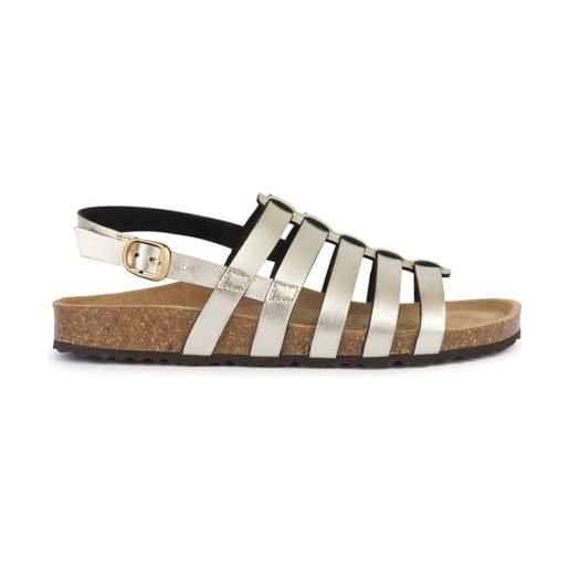 Geox Ladies D Brionia R Leather Sandals in Natural | UK