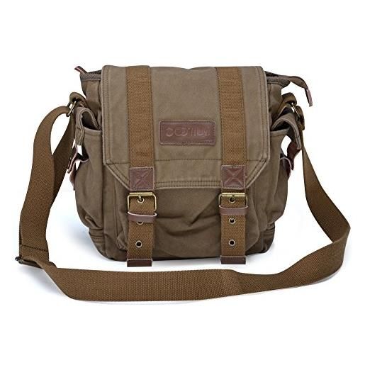 GOOTIUM shoulder purse crossbody satchel, cartella uomo, marrone oliva, m