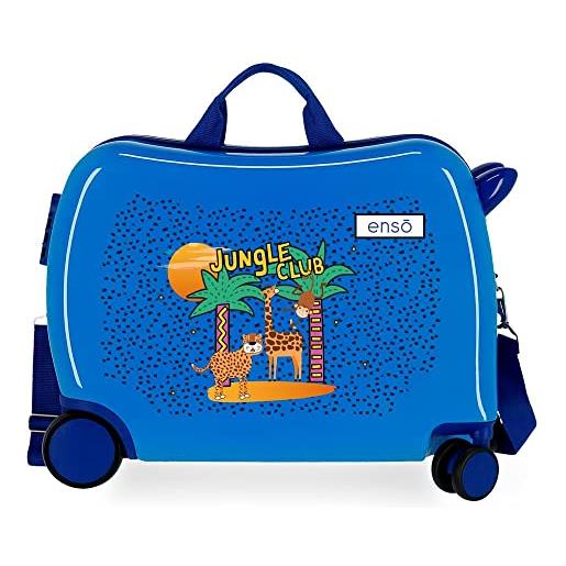 Enso jungle club valigia per bambini blu 50 x 38 x 20 cm rigida abs chiusura a combinazione laterale 34 l 1,8 kg 4 ruote