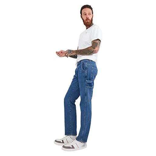 Joe Browns jeans in denim a metà stile carpentiere vestibilità ampia, lavaggio medio, w30 / l34 uomo
