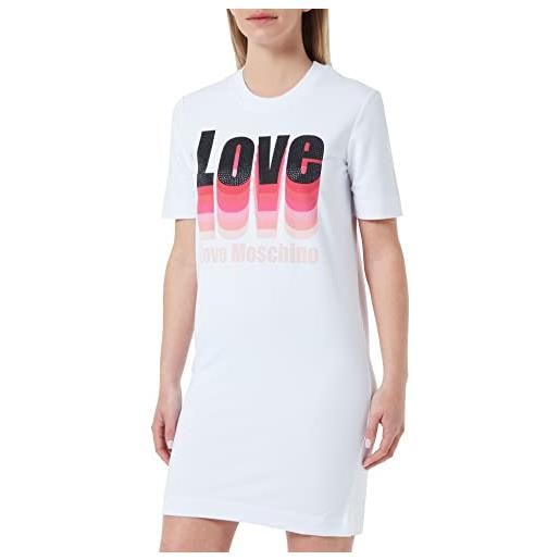 Love Moschino t shape dress vestito, bianco, 48 donna