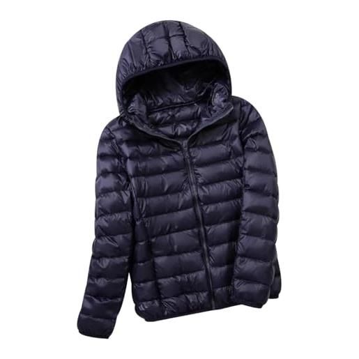 Piumino Leggero Da Donna Taglie Forti – Giacca Invernale Con Cappuccio, Trapuntata, Pieghevole