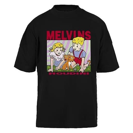 Kwantees melvins - houdini t-shirt unisex nera larga t-shirt oversize