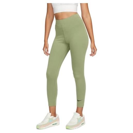 Nike nsw clsc leggings, verde olio/nero, m donna