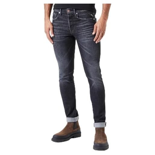 Replay willbi original jeans, 099 black delavè, 33w x 34l uomo