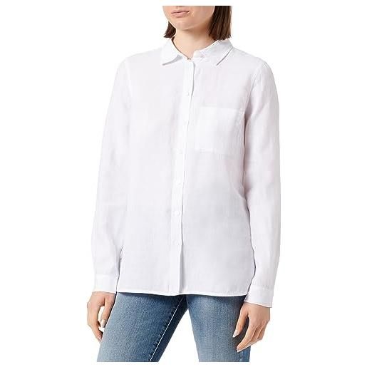 Part Two camicia da donna a bottone up, regolare, a maniche lunghe, con colletto, bianco brillante, 42