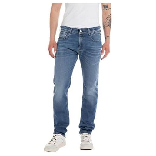 Replay jeans da uomo elasticizzati, neri (black 098), 32w / 32l