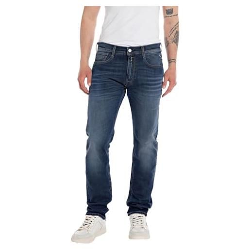 Replay jeans da uomo elasticizzati, blu (blu scuro 007), 32w / 32l