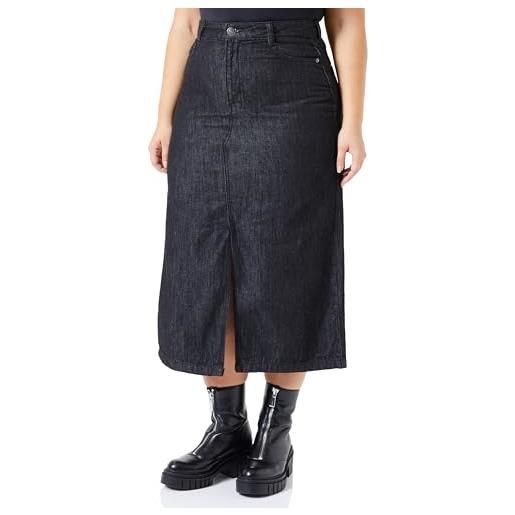 Urban Classics ladies midi denim skirt gonna, black washed, 42 donna