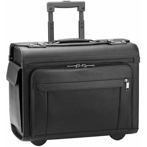 d&n valigia pilota per viaggi e affari trolley in pelle 46 cm scomparto per laptop nero