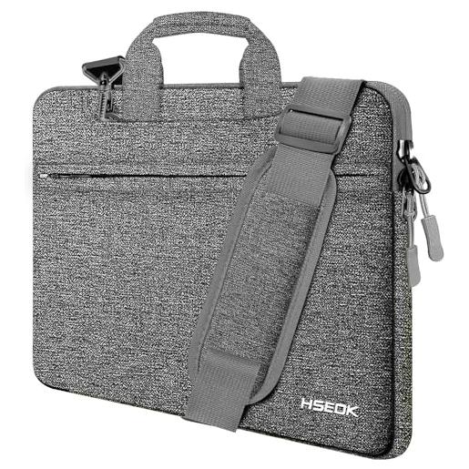 HSEOK borsa a tracolla per notebook, borsa porta laptop super sottile e impermeabile, fino a 13-13.3-14 pollici, d02g01-2