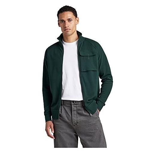 G-STAR RAW men's lightweight sweater logo tape center back zip , verde (laub d22393-d250-4287), m