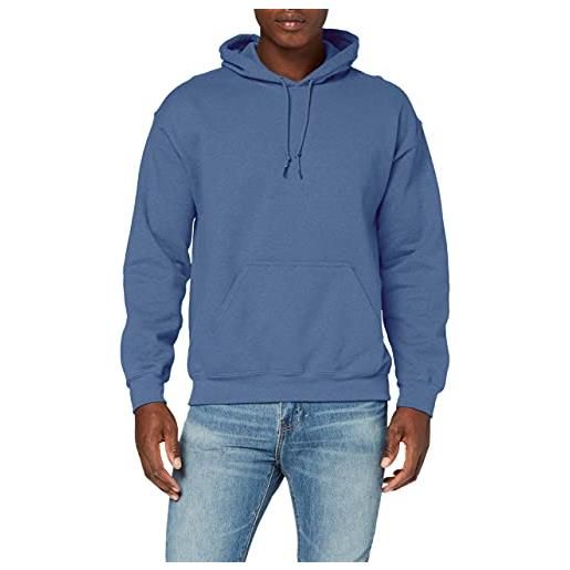 Gildan heavyweight hooded sweatshirt felpa, blu (blu indaco), l uomo