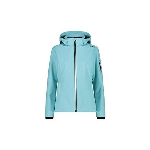 CMP - giacca softshell da donna con cappuccio con cappuccio, 42, colore acqua
