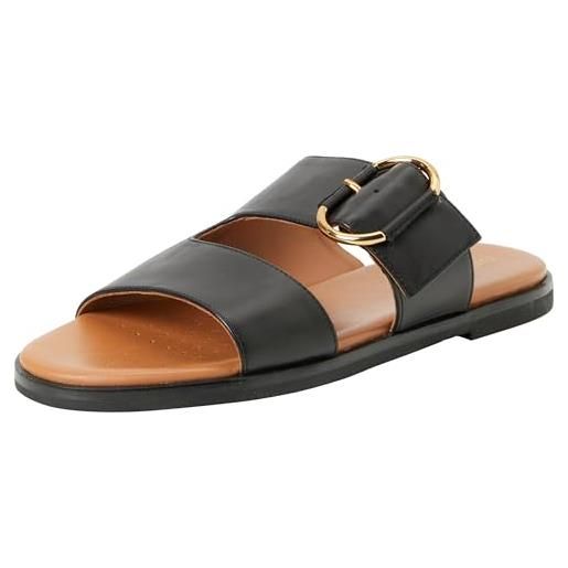 Geox d naileen a, sandali piatti donna, nero, 38 eu