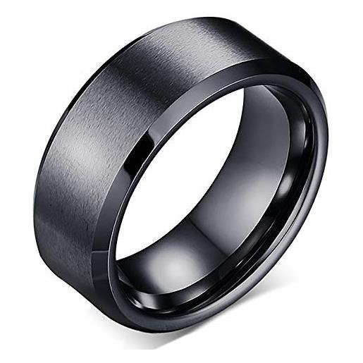 ZENSE - anello nero spazzolato da uomo zr0162