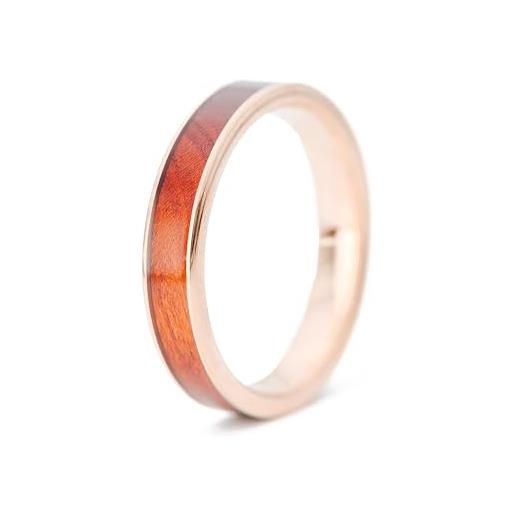 fablano anelli in legno [100% naturale] per anelli da donna e da uomo - a scelta come anello oro, anello argento, anello nero e anello oro rosa - perfetto fedi nuziali, anello di fidanzamento da