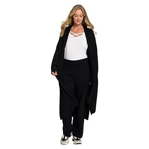 Ulla popken lunga, bottone, maglia fine morbida maglione, nero, 52-54 donna