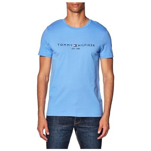 Tommy Hilfiger tommy logo tee, t-shirt, uomo, blue spell, m