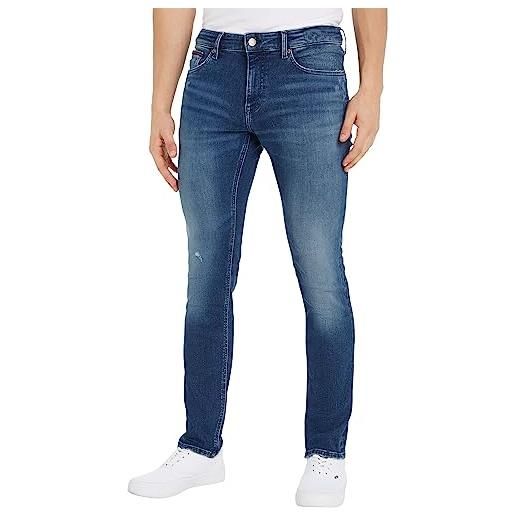 Tommy Jeans jeans uomo scanton slim elasticizzati, blu (denim medium), 36w / 34l