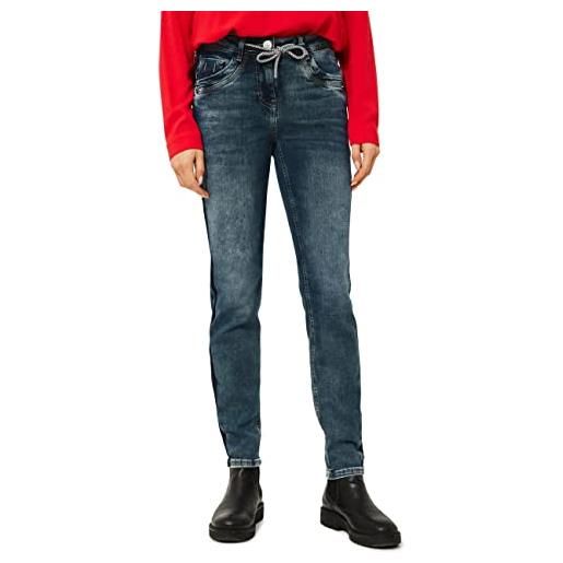 Cecil b375862 jeans slim, mid blue wash, 26w x 30l donna