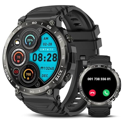 IDEALROYAL s56 smartwatch, 1.52 orologio smartwatch uomo con chiamate bluetooth, ossimetro, monitor del sonno, impermeabile ip68 orologi sportivo con 110+ modalità sportive per ios android