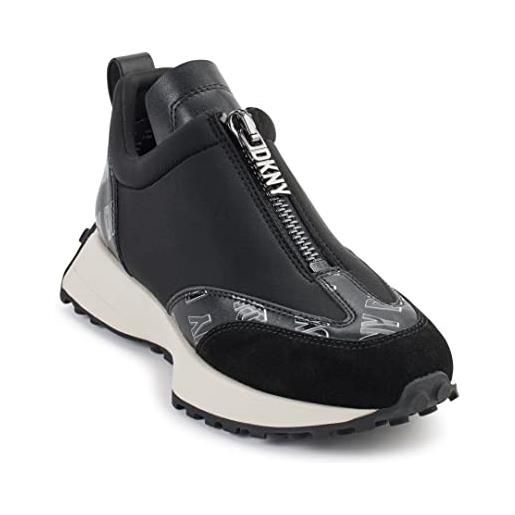 DKNY women's womens shoes noah sneakers, scarpe da ginnastica donna, nero bianco, 38 eu