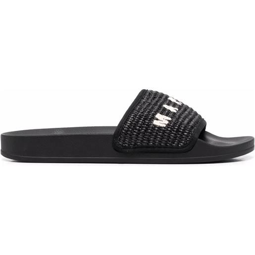 Marni sandali slides con logo - nero
