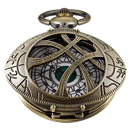 Tiong antico steampunk quarzo orologio da tasca della collana del pendente della catena degli uomini, orologio da tasca al quarzo, cf1003-uk