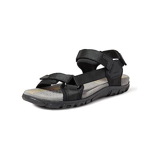 Geox uomo sandal strada, nero, 45 eu