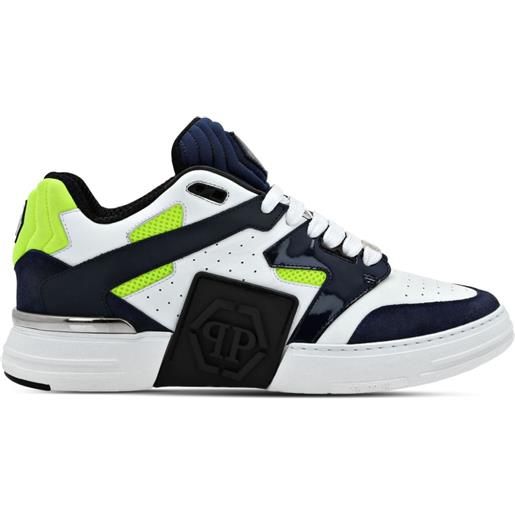 Philipp Plein sneakers mix con applicazione - blu
