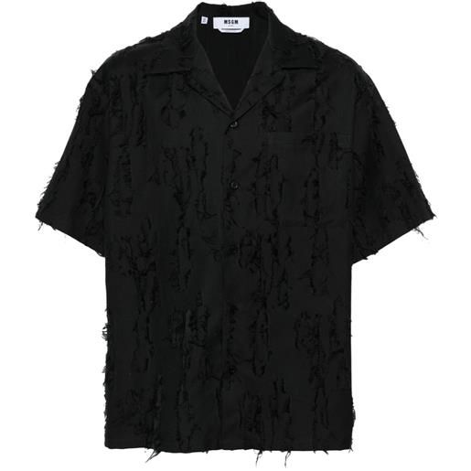 MSGM camicia con dettaglio logo - nero