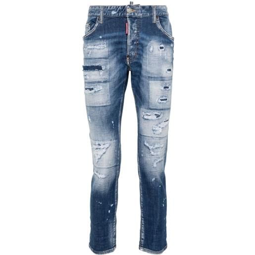 Dsquared2 jeans affusolati con vita media - blu