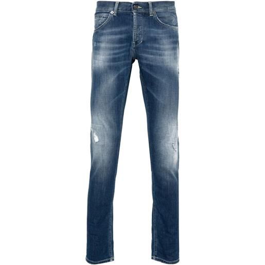 DONDUP jeans effetto vissuto con stampa - blu