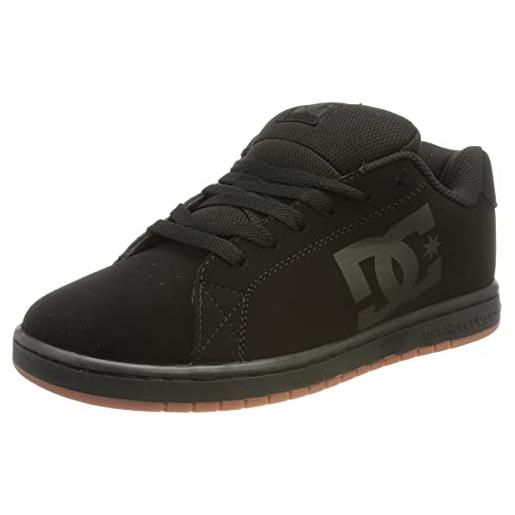 DC Shoes gaveler - scarpe in pelle, scarpe da ginnastica uomo, nero arancione, 40.5 eu