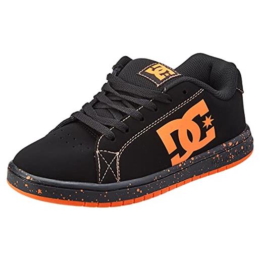 DC Shoes gaveler - scarpe in pelle, scarpe da ginnastica uomo, nero arancione, 44.5 eu