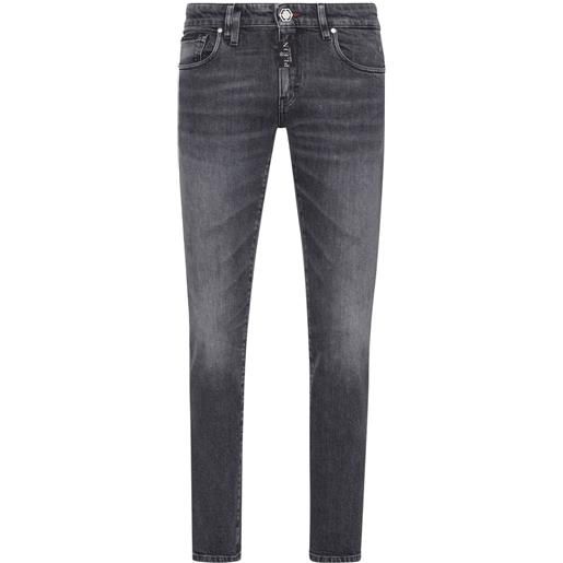Philipp Plein jeans slim a vita media - grigio