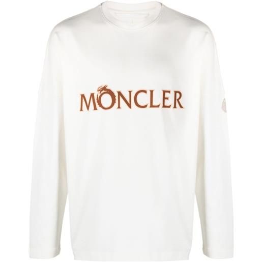 Moncler t-shirt a maniche lunghe con stampa - toni neutri