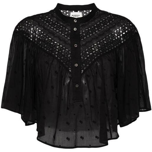 MARANT ÉTOILE camicia safi in pizzo sangallo - nero