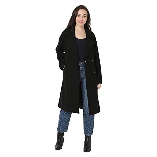 Vero moda vmedna long coat boos cappotto, nero/dettaglio: solido, s donna